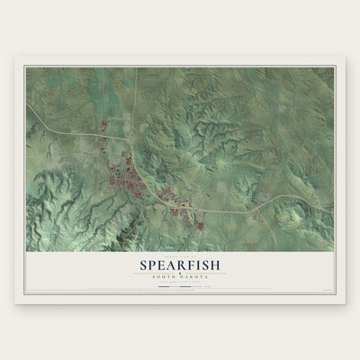 Spearfish, South Dakota map print, the full design