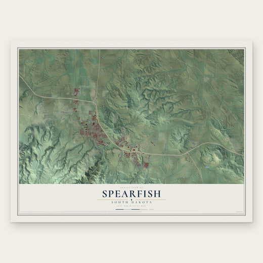 Spearfish, South Dakota map print, the full design