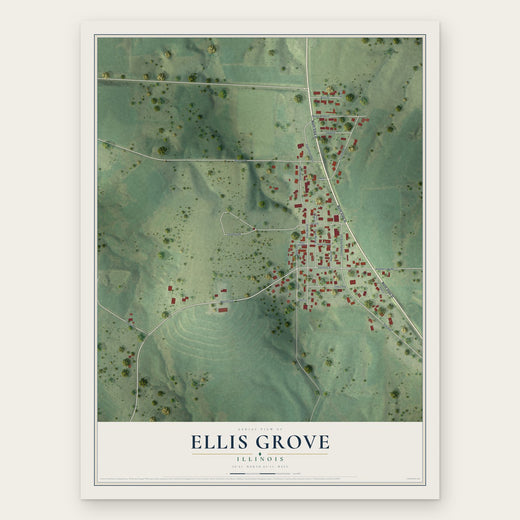 Ellis Grove, Illinois map print, the full design