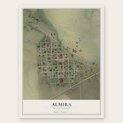 Almira, Washington map print, the full design