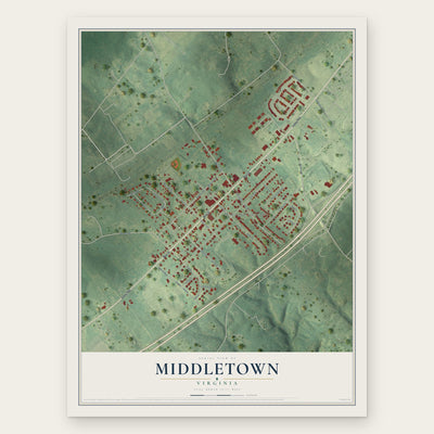Middletown, Virginia map print, the full design