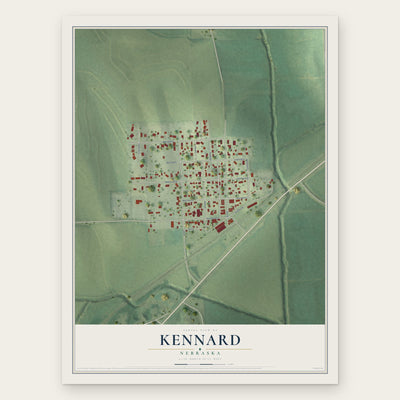 Kennard, Nebraska map print, the full design