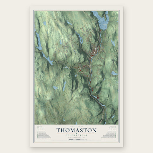 Thomaston, Connecticut map print, the full design