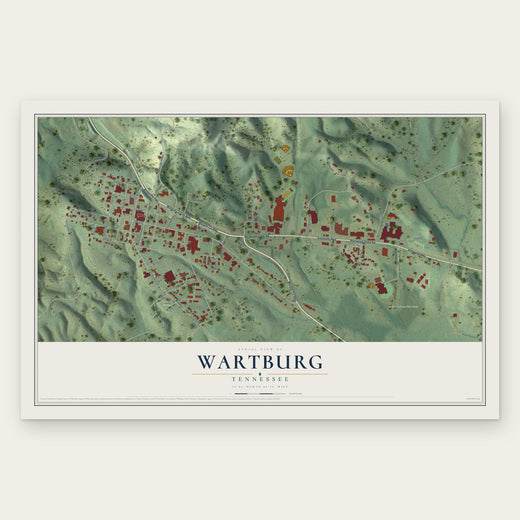 Wartburg, Tennessee map print, the full design