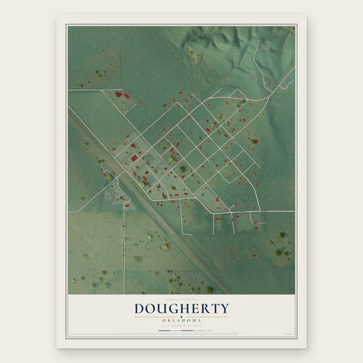 Dougherty, Oklahoma map print, the full design