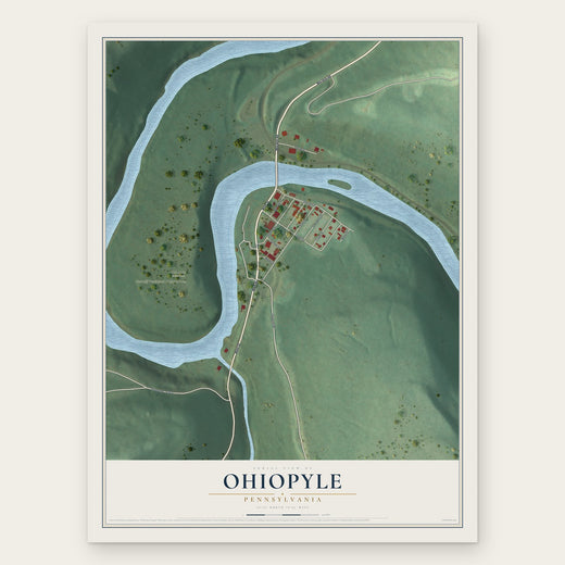 Ohiopyle, Pennsylvania map print, the full design