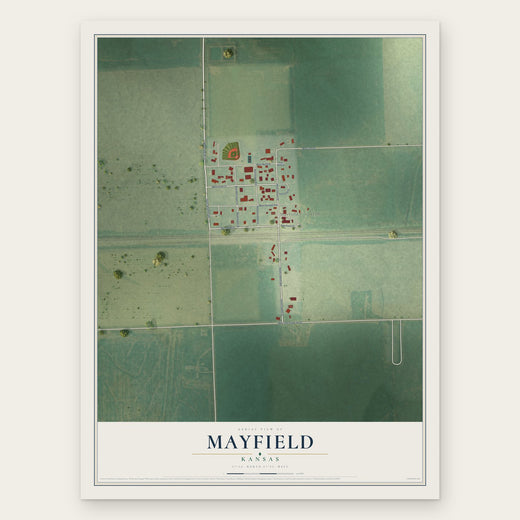 Mayfield, Kansas map print, the full design