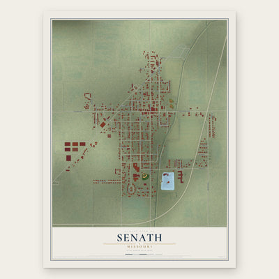 Senath, Missouri map print, the full design