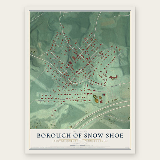 Borough of Snow Shoe, Centre County, Pennsylvania map print, the full design