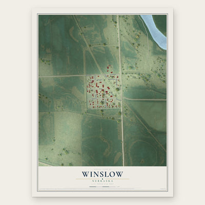 Winslow, Nebraska map print, the full design