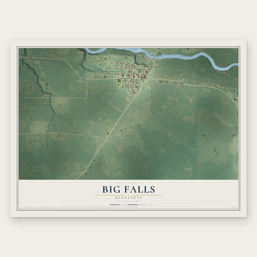 Big Falls, Minnesota map print, the full design