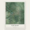Haw River, North Carolina map print, the full design