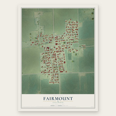 Fairmount, Illinois map print, the full design