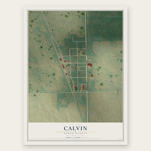 Calvin, North Dakota map print, the full design