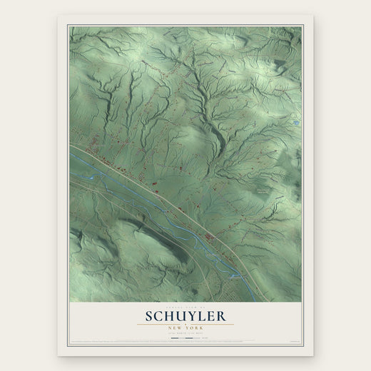 Schuyler, New York map print, the full design