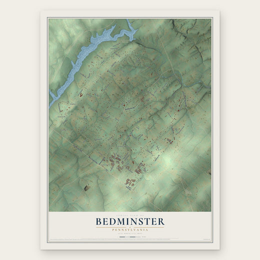 Bedminster, Pennsylvania map print, the full design