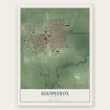 Hoopeston, Illinois map print, the full design