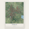 Findlay, Ohio map print, the full design