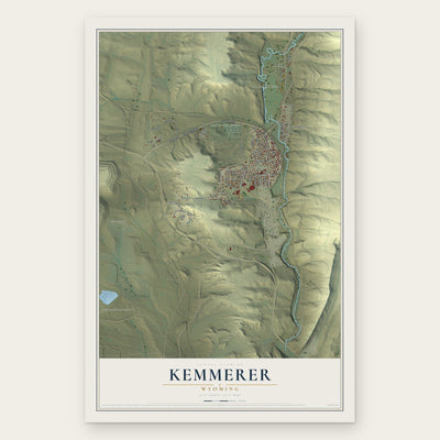 Kemmerer, Wyoming map print, the full design