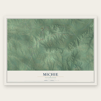 Michie, Tennessee map print, the full design