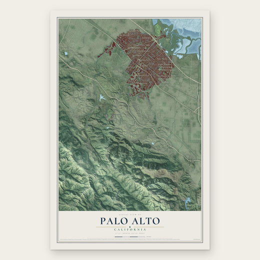 Palo Alto, California map print, the full design