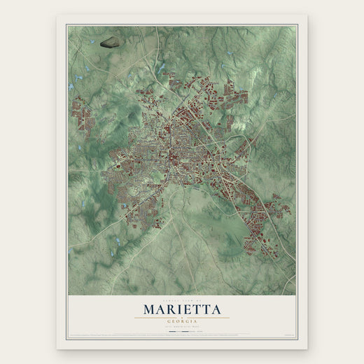 Marietta, Georgia map print, the full design