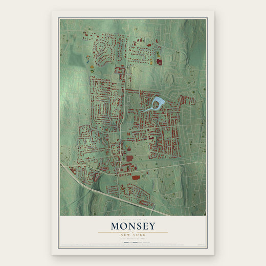 Monsey, New York map print, the full design