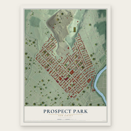 Prospect Park, New Jersey map print, the full design
