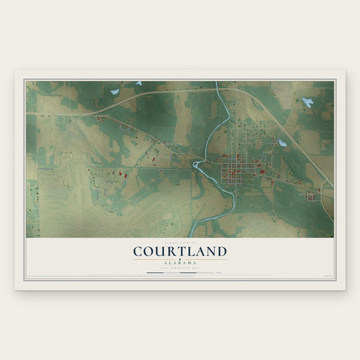 Courtland, Alabama map print, the full design