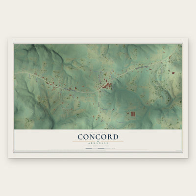 Concord, Arkansas map print, the full design