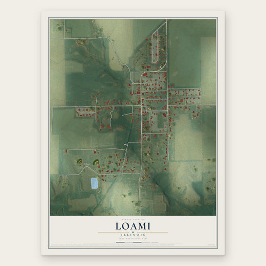 Loami, Illinois map print, the full design