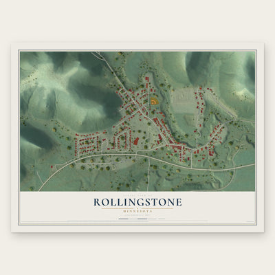 Rollingstone, Minnesota map print, the full design