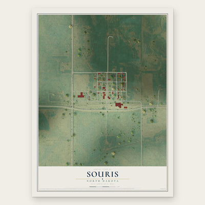 Souris, North Dakota map print, the full design