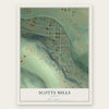 Scotts Mills, Oregon map print, the full design