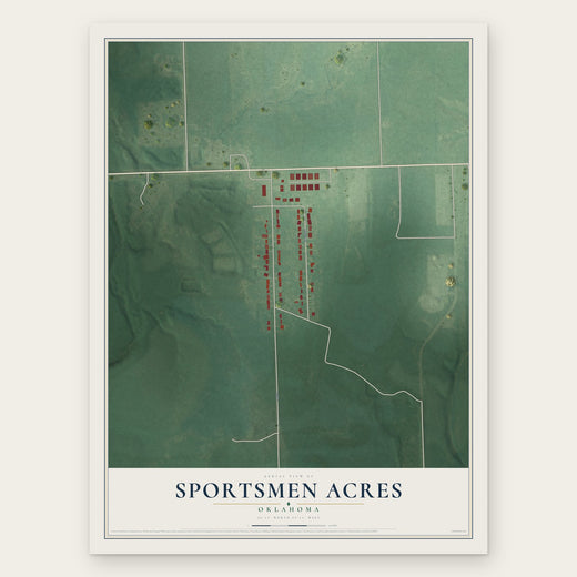 Sportsmen Acres, Oklahoma map print, the full design