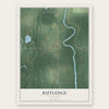 Rutledge, Minnesota map print, the full design