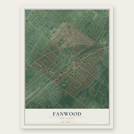 Fanwood, New Jersey map print, the full design