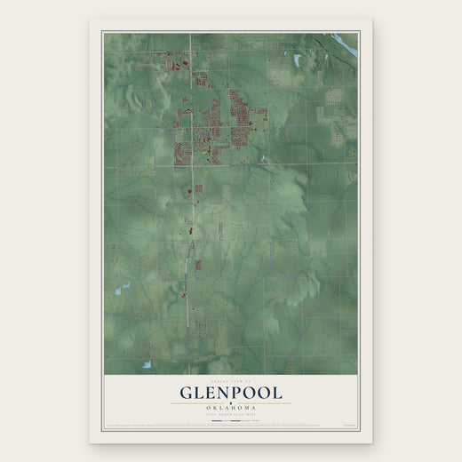 Glenpool, Oklahoma map print, the full design