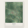 Many, Louisiana map print, the full design