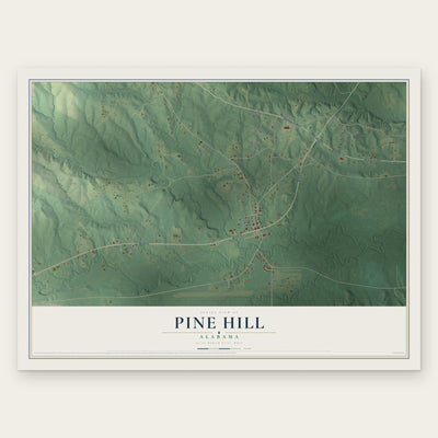 Pine Hill, Alabama map print, the full design