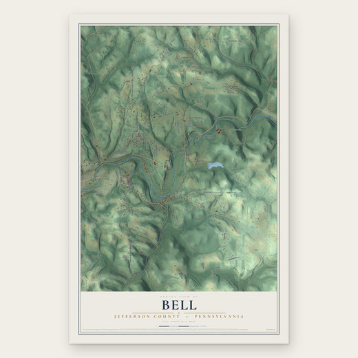 Bell, Jefferson County, Pennsylvania map print, the full design
