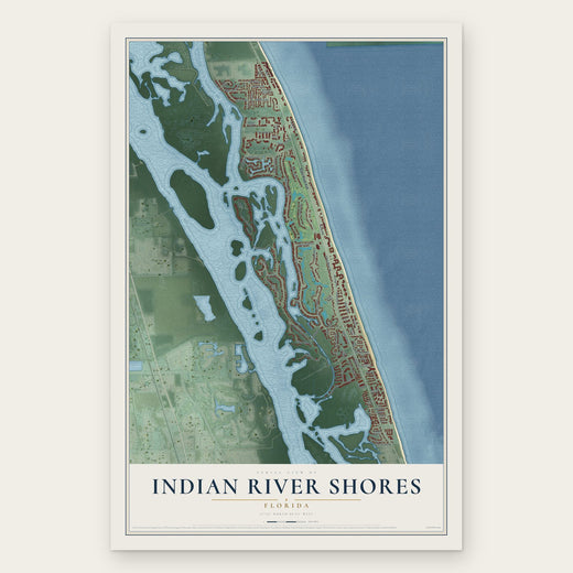 Indian River Shores, Florida map print, the full design