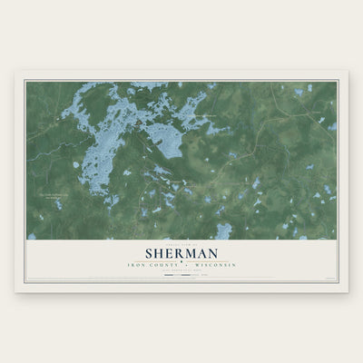 Sherman, Iron County, Wisconsin map print, the full design