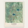 Canton, Massachusetts map print, the full design