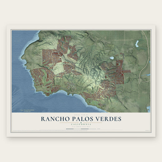 Rancho Palos Verdes, California map print, the full design