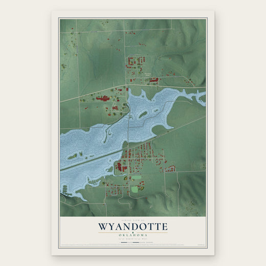 Wyandotte, Oklahoma map print, the full design