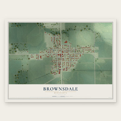 Brownsdale, Minnesota map print, the full design