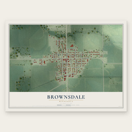 Brownsdale, Minnesota map print, the full design