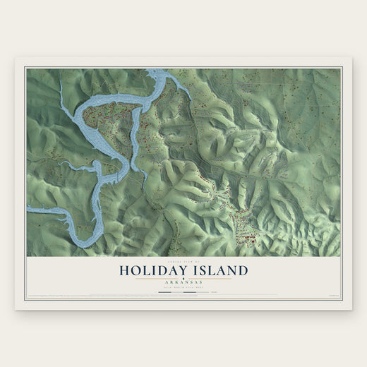 Holiday Island, Arkansas map print, the full design