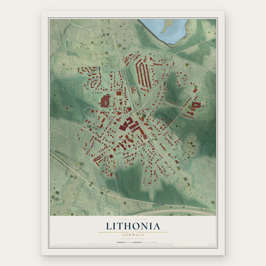 Lithonia, Georgia map print, the full design